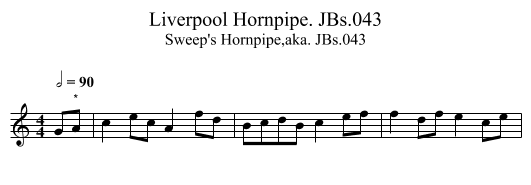 Liverpool Hornpipe. JBs.043 - staff notation