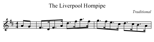 Liverpool Hornpipe, The - staff notation
