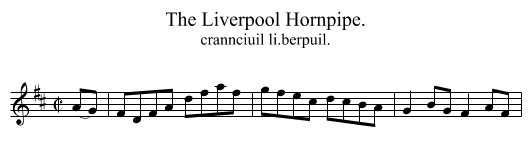 Liverpool Hornpipe., The - staff notation