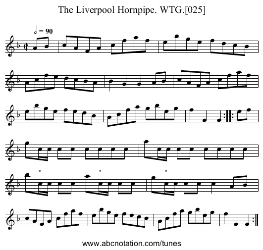 Liverpool Hornpipe. WTG.[025], The - staff notation