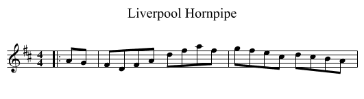 Liverpool Hornpipe - staff notation