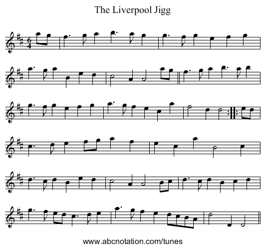 Liverpool Jigg, The - staff notation