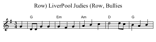 LiverPool Judies (Row, Bullies, Row) - staff notation