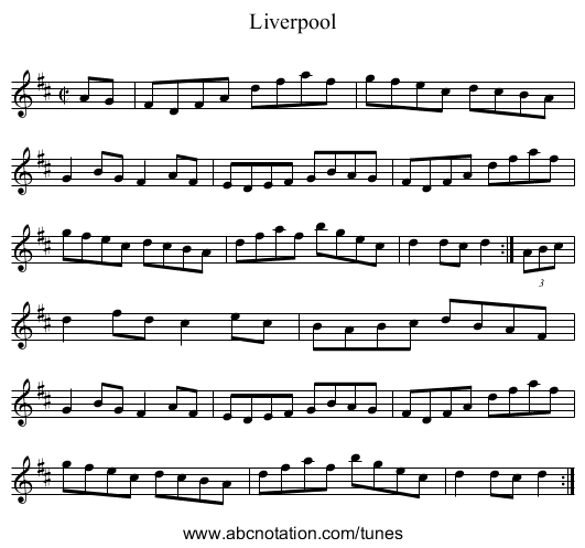 Liverpool - staff notation