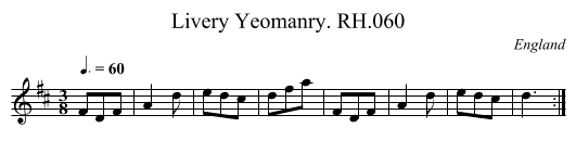 Livery Yeomanry. RH.060 - staff notation