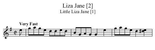 Liza Jane [2] - staff notation