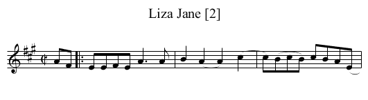 Liza Jane [2] - staff notation