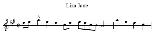Liza Jane - staff notation