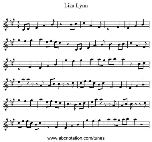Liza Lynn - staff notation
