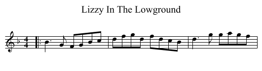 Lizzy In The Lowground - staff notation