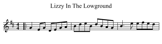 Lizzy In The Lowground - staff notation
