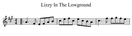 Lizzy In The Lowground - staff notation