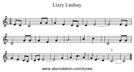 Lizzy Lindsay - staff notation