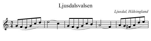 Ljusdalsvalsen - staff notation
