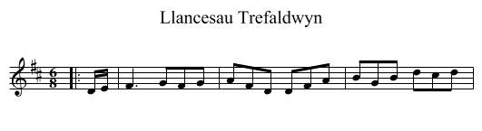 Llancesau Trefaldwyn - staff notation
