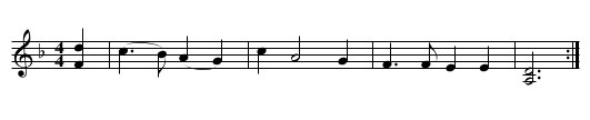 Llanciau'r Eryri - staff notation