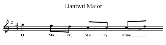 Llantwit Major - staff notation