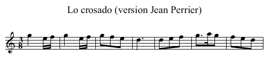 Lo crosado (version Jean Perrier) - staff notation