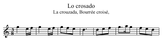 Lo crosado - staff notation