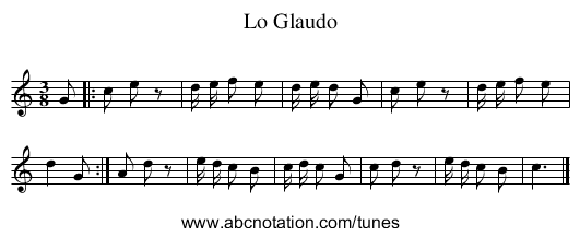 Lo Glaudo - staff notation