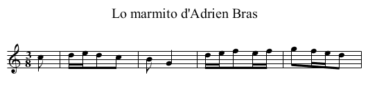 Lo marmito d'Adrien Bras - staff notation