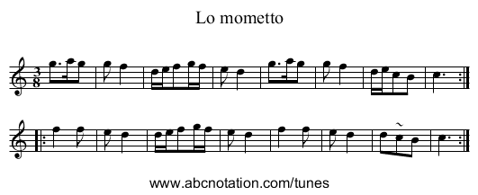 Lo mometto - staff notation