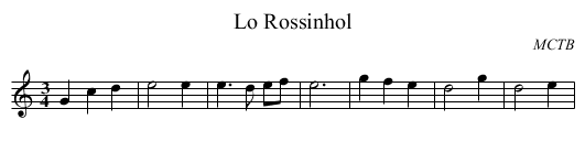 Lo Rossinhol - staff notation