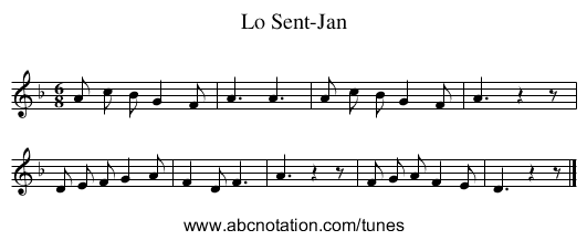 Lo Sent-Jan - staff notation