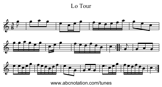 Lo Tour - staff notation