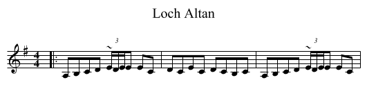 Loch Altan - staff notation