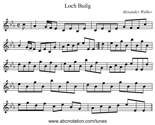 Loch Builg - staff notation