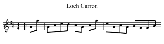 Loch Carron - staff notation
