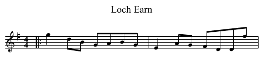 Loch Earn - staff notation