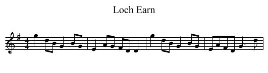 Loch Earn - staff notation