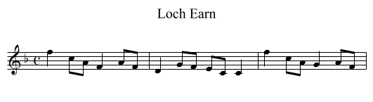 Loch Earn - staff notation