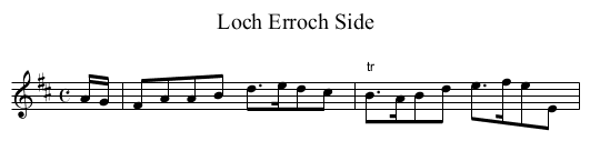 Loch Erroch Side - staff notation