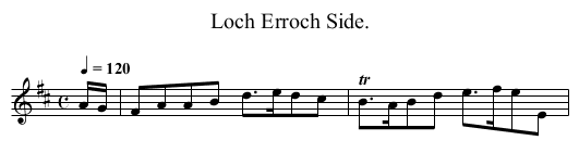 Loch Erroch Side. - staff notation