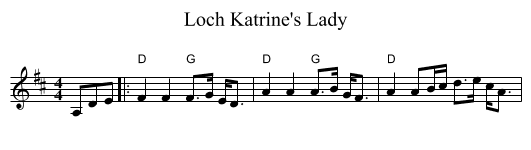 Loch Katrine's Lady - staff notation