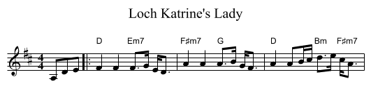 Loch Katrine's Lady - staff notation