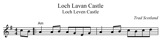 Loch Lavan Castle - staff notation