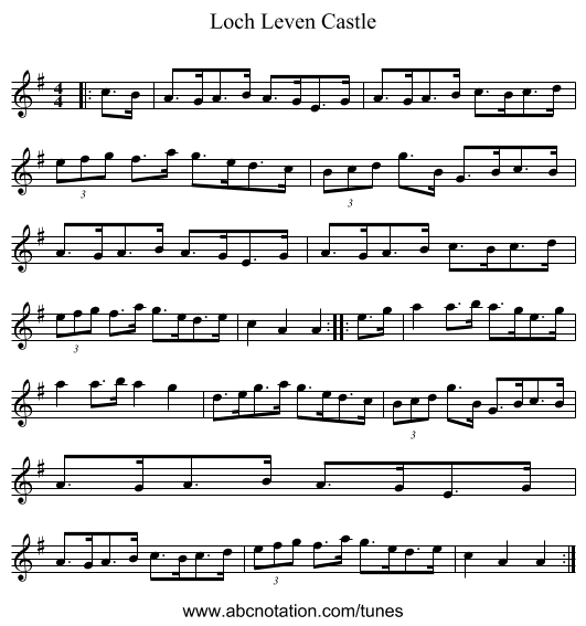 Loch Leven Castle - staff notation