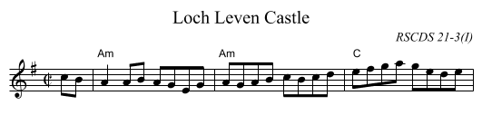 Loch Leven Castle - staff notation