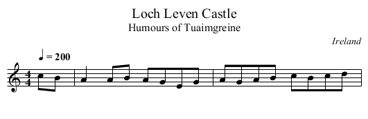 Loch Leven Castle - staff notation