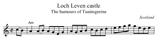 Loch Leven castle - staff notation