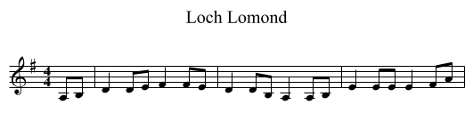 Loch Lomond - staff notation