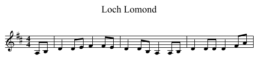 Loch Lomond - staff notation