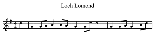 Loch Lomond - staff notation