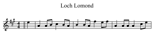 Loch Lomond - staff notation