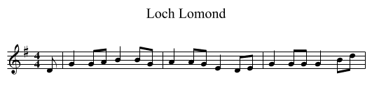 Loch Lomond - staff notation