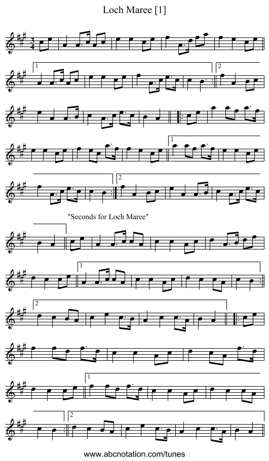 Loch Maree [1] - staff notation